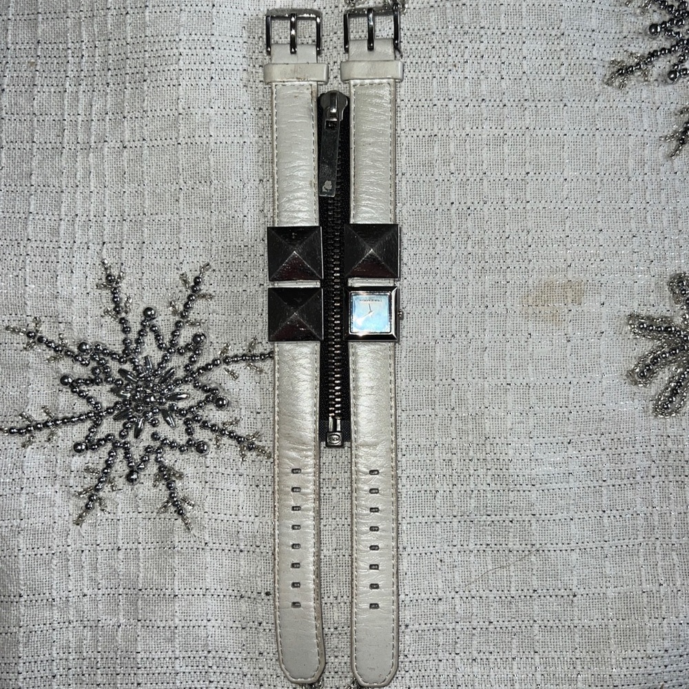 Karl Lagerfeld  KL2100 Karl Zip Triple Strap White Cuff Ladies Watch
